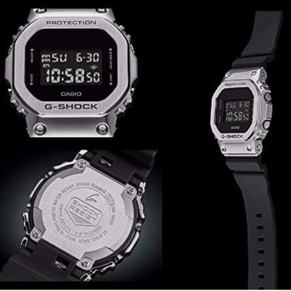 Men's Casio G-Shock Classic Black Strap Watch with Octagonal Black Dial - Picture 4 of 13